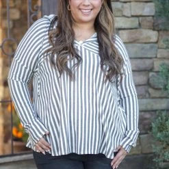 Boutique Simplified New Arrivals Striped Coastal Hoodie