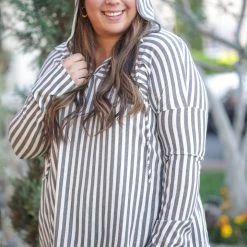 Boutique Simplified New Arrivals Striped Coastal Hoodie