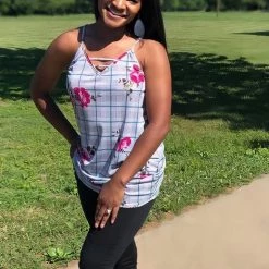 Boutique Simplified Checked In Floral Summer Tunic New Arrivals