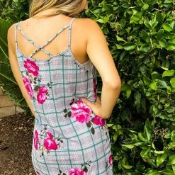 Boutique Simplified Checked In Floral Summer Tunic New Arrivals