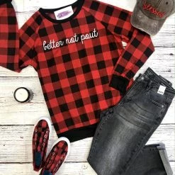 Iris & Rainbow Boutique New Arrivals #C87 Into The Woods Red Buffalo Plaid Shoes