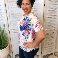 Iris & Rainbow New Arrivals #J938 Don't Cross Me Floral Top