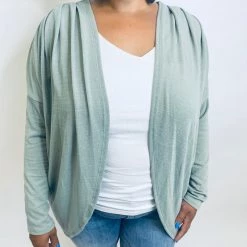 Iris & Rainbow Boutique #K465 Drifting On The Wind Cardigan (Sage) New Arrivals