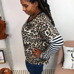 Iris & Rainbow Boutique New Arrivals #K907 Roaming In The Wild Long Sleeve Top