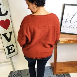 Iris & Rainbow Boutique New Arrivals #L624 To Be Loved Sweater (Rust)