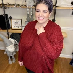 Iris & Rainbow Boutique #H50 Cherry Dolman Sweater