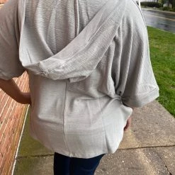 Iris & Rainbow Boutique #J455 Cloudy Skies Caged Hoodie Top