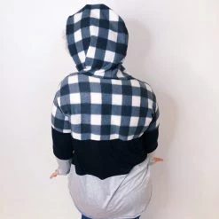 Iris & Rainbow Boutique New Arrivals #K573 Rocking The Plaid Color Block Hoodie