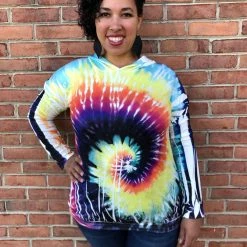 Iris & Rainbow Boutique #F59 Sunset Swirl Hooded Shirt New Arrivals