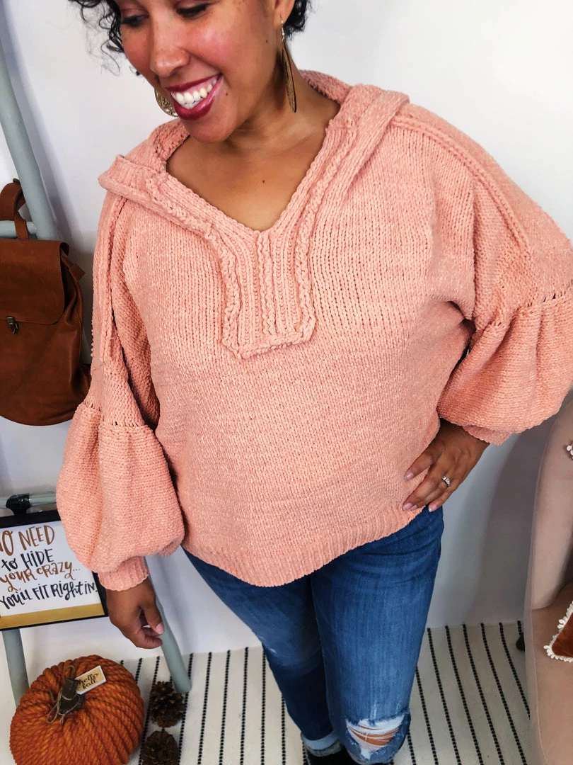 Iris & Rainbow Boutique New Arrivals #K985 Blush My Days Hooded Sweater 5 Iris & Rainbow Boutique New Arrivals #K985 Blush My Days Hooded Sweater