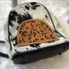 Iris & Rainbow Boutique #711 Cow Fur Backpack With Floral Leather