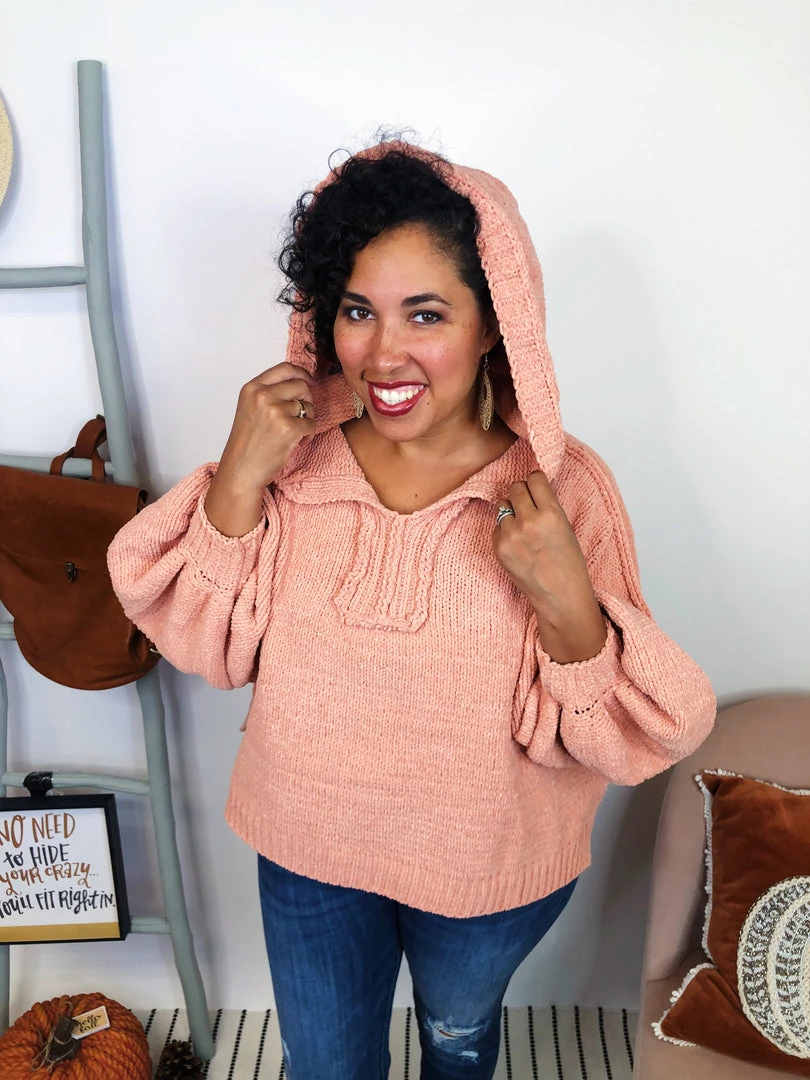 Iris & Rainbow Boutique New Arrivals #K985 Blush My Days Hooded Sweater 9 Iris & Rainbow Boutique New Arrivals #K985 Blush My Days Hooded Sweater