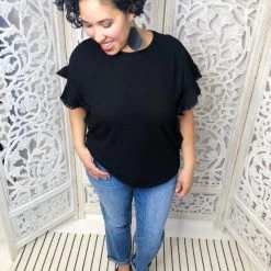 Iris & Rainbow Boutique #M451 Always Remembered Top (Black) New Arrivals