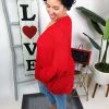 Iris & Rainbow Boutique #M677 Knitted From The Heart Cardigan (Red) New Arrivals