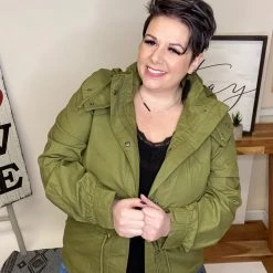 Iris & Rainbow Boutique New Arrivals #L561 Trendy Temptation Utility Jacket (Dark Olive)