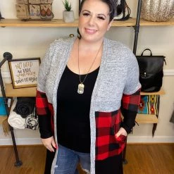 Iris & Rainbow Boutique #F22 Wild For Plaid Color Block Cardigan