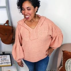 Iris & Rainbow Boutique New Arrivals #K985 Blush My Days Hooded Sweater