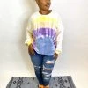 Iris & Rainbow Boutique New Arrivals #K468 Sunset Keys Tie Dye Sweater
