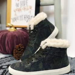 Iris & Rainbow Boutique New Arrivals #K768 Making The Trek In Camo Sneakers