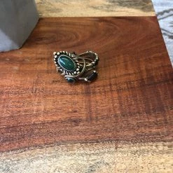 Iris & Rainbow Boutique New Arrivals Green And Black Stone Gold Ring Set