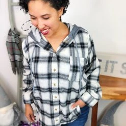 Iris & Rainbow Boutique #L830 Your Must Have Plaid Hoodie