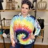 Iris & Rainbow Boutique #F59 Sunset Swirl Hooded Shirt New Arrivals