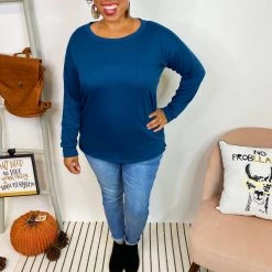 Iris & Rainbow Boutique New Arrivals *DOORBUSTER* K922 Aurora's Long Sleeve Top (Teal)