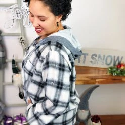 Iris & Rainbow Boutique #L830 Your Must Have Plaid Hoodie
