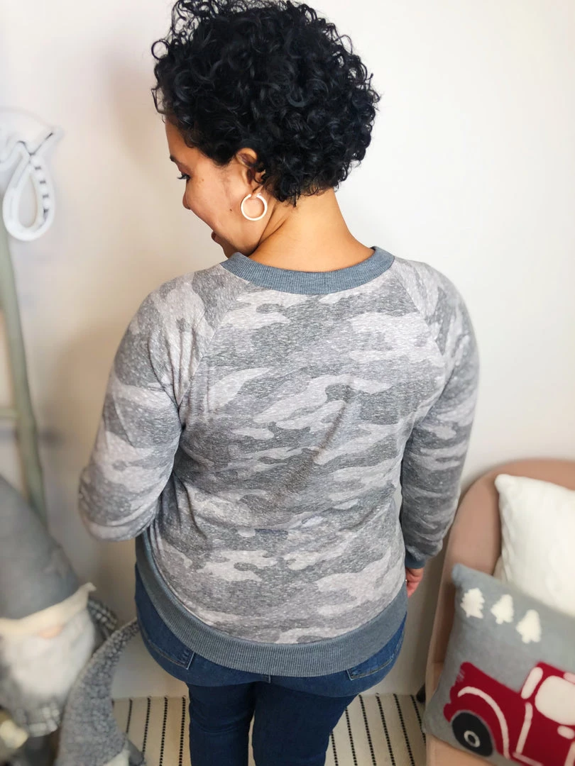 Iris & Rainbow Boutique #L373 Harmonious Camo Top (Grey) 7 Iris & Rainbow Boutique #L373 Harmonious Camo Top (Grey)