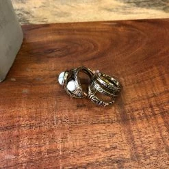 Iris & Rainbow Boutique White Marble Elegance Ring Set