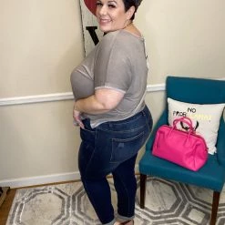 Iris & Rainbow Boutique New Arrivals #H694 A Little Shady Slim Fit Judy Blue Girlfriend Jeans