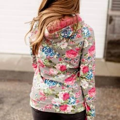 Iris & Rainbow Boutique New Arrivals #C193 Ampersand Floral Frenzy Doublehood Sweatshirt (Original)