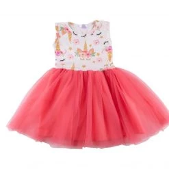 Iris & Rainbow Boutique New Arrivals #M204 Unicorn Princess Dress (Coral)