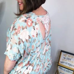 Iris & Rainbow Boutique #M615 Matching In Floral Top (Mint Comb) New Arrivals