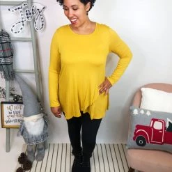 Iris & Rainbow Boutique #465 *Doorbuster*Strolling Downtown Top (Mustard) New Arrivals