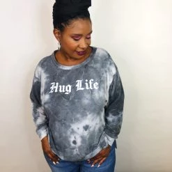 Iris & Rainbow Boutique New Arrivals #K642 Hug Life Tie Dye Sweatshirt