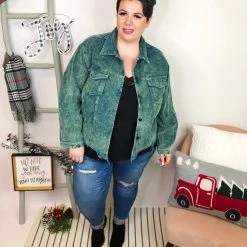 Iris & Rainbow Boutique #L274 Rising Tide POL Shacket (Green)