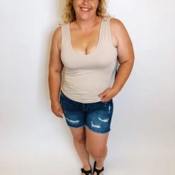 Iris & Rainbow Boutique #K104 Jack Of All Trades Tank Top (Tan)