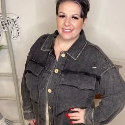 Iris & Rainbow Boutique #L542 Evening Blues Shacket