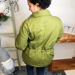 Iris & Rainbow Boutique New Arrivals #L561 Trendy Temptation Utility Jacket (Dark Olive)