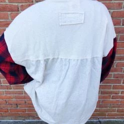 Iris & Rainbow Boutique #L336 Snowing On Plaid POL Shacket