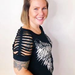 Iris & Rainbow Boutique New Arrivals #K562 City Of Angels Top (Black)