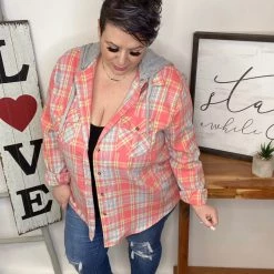 Iris & Rainbow Boutique New Arrivals #L933 I Gotta A Feeling Hoodie (Coral)