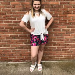 Iris & Rainbow Boutique New Arrivals #A127 Angel Glow Cold Shoulder Top