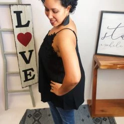 Iris & Rainbow Boutique #M232 Crochet Princess Top (Black) New Arrivals