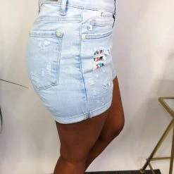 Iris & Rainbow Boutique #M768 Happiness Is Right There Judy Blue Shorts New Arrivals