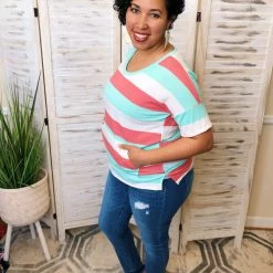 Iris & Rainbow Boutique #J906 Watermelon Stripes Top
