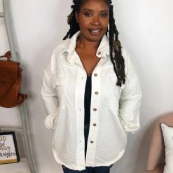 Iris & Rainbow Boutique #K909 Vanilla Bean POL Shacket