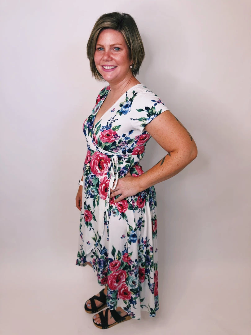 Iris & Rainbow Boutique New Arrivals #K295 Promising Blooms Faux Wrap Dress 6 Iris & Rainbow Boutique New Arrivals #K295 Promising Blooms Faux Wrap Dress