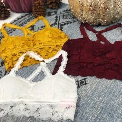 Iris & Rainbow Boutique New Arrivals #K795 For What It's Worth Lace Bralette (White)